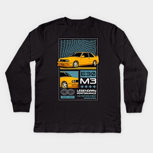 Vintage E30 Sport Car Kids Long Sleeve T-Shirt